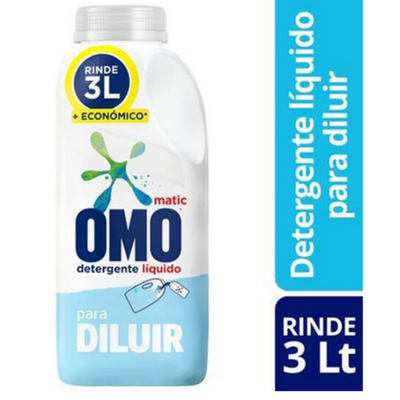 a- Detergente liquido Omo para diluir 500ml rinde 3 litros.