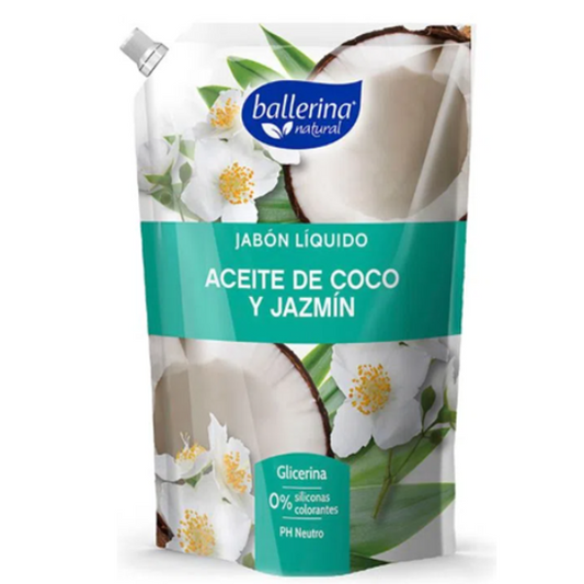 b- Jabón Líquido Ballerina 750 ml. Aceite de Coco y Jazmín